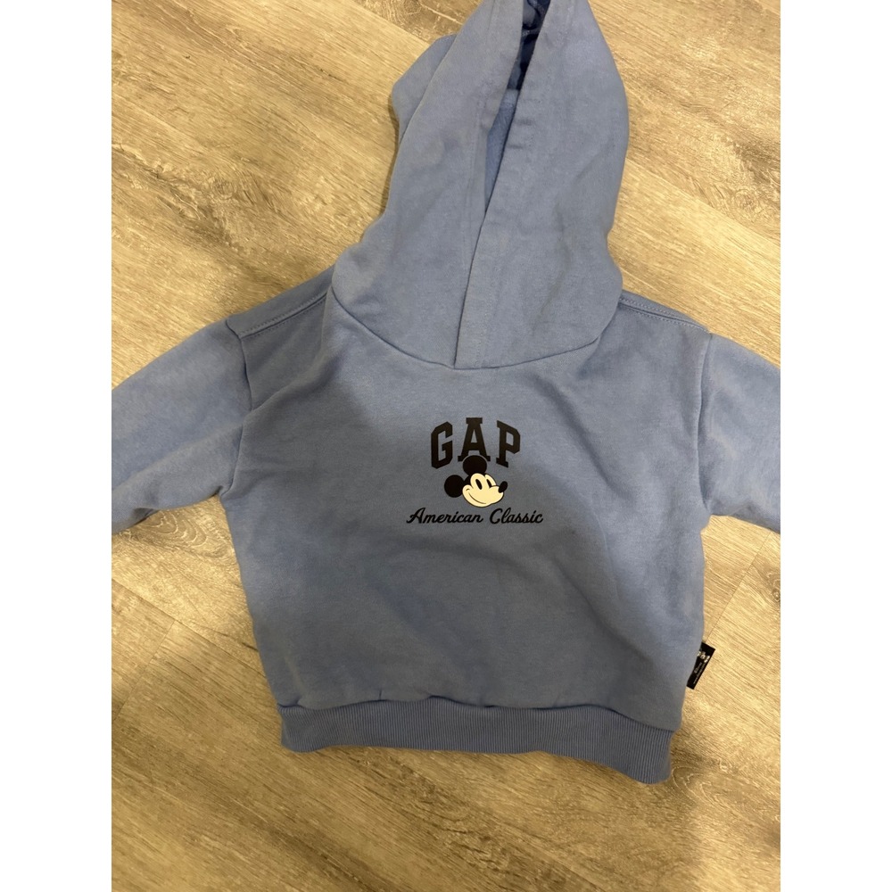 Gap Kids Disney Mickey Mouse Hoodie Light Blue Pullover Sweatshirt 18-24 Months